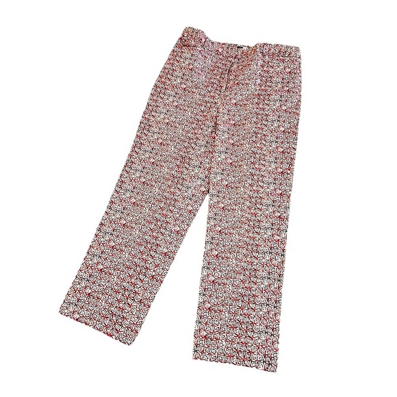 Anne Klein Patterned orange, tan, & brown cropped stretch Pants size 10 - Picture 1 of 8